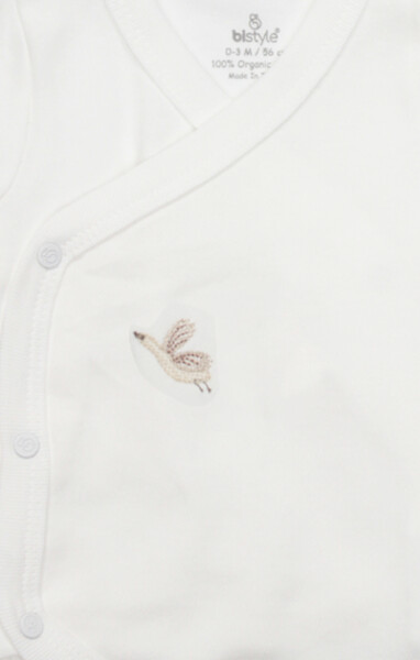 Bistyle Kruvaze Body Yarım Kol Love You Smile 17148 Ekru - 2