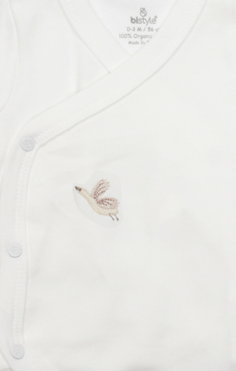 Bistyle Kruvaze Body Yarım Kol Love You Smile 17148 Ekru - 2