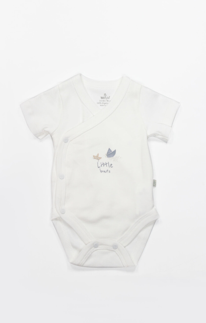 Bistyle Kruvaze Body Yarım Kol Little Boats 17152 Ekru - 1