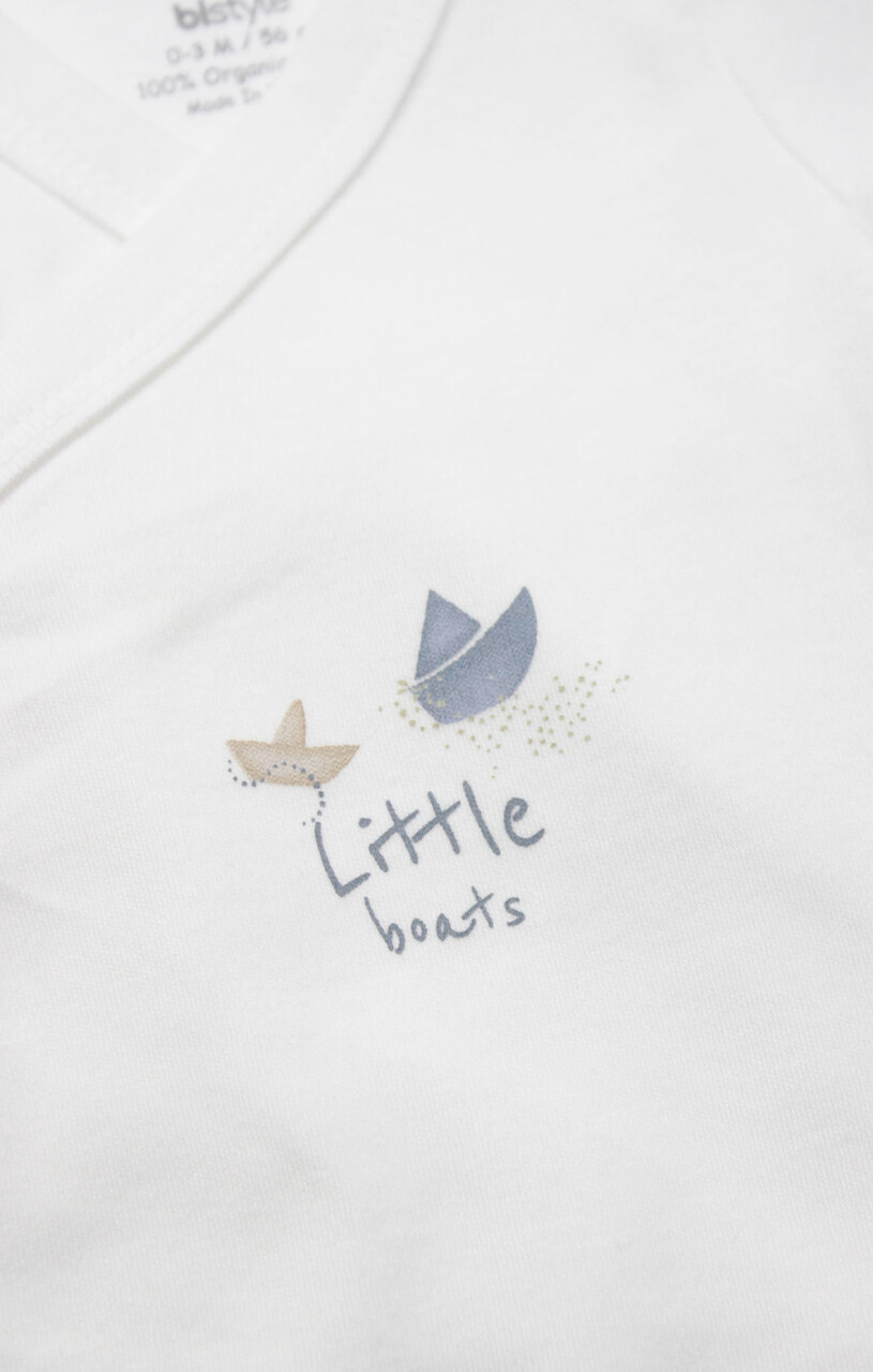 Bistyle Kruvaze Body Yarım Kol Little Boats 17152 Ekru - 3