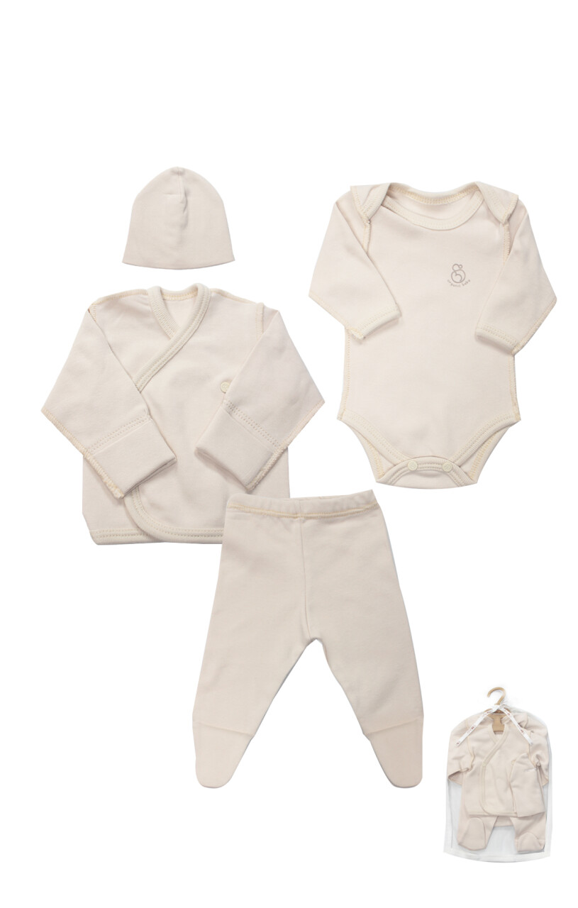 Bistyle 4Lü Prematüre Hastane Çıkışı Hello Family 23101 Bej - 1