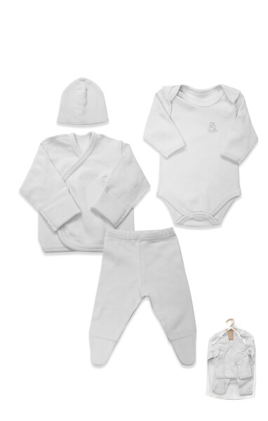 Bistyle 4Lü Prematüre Hastane Çıkışı Hello Family 23101 Beyaz - Bistyle