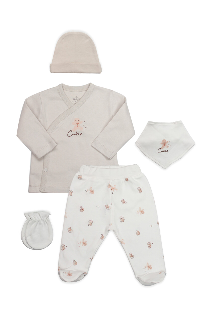 Bistyle 5li Hastane Çıkışı Cookies Make Happy 12111 Ekru - 1