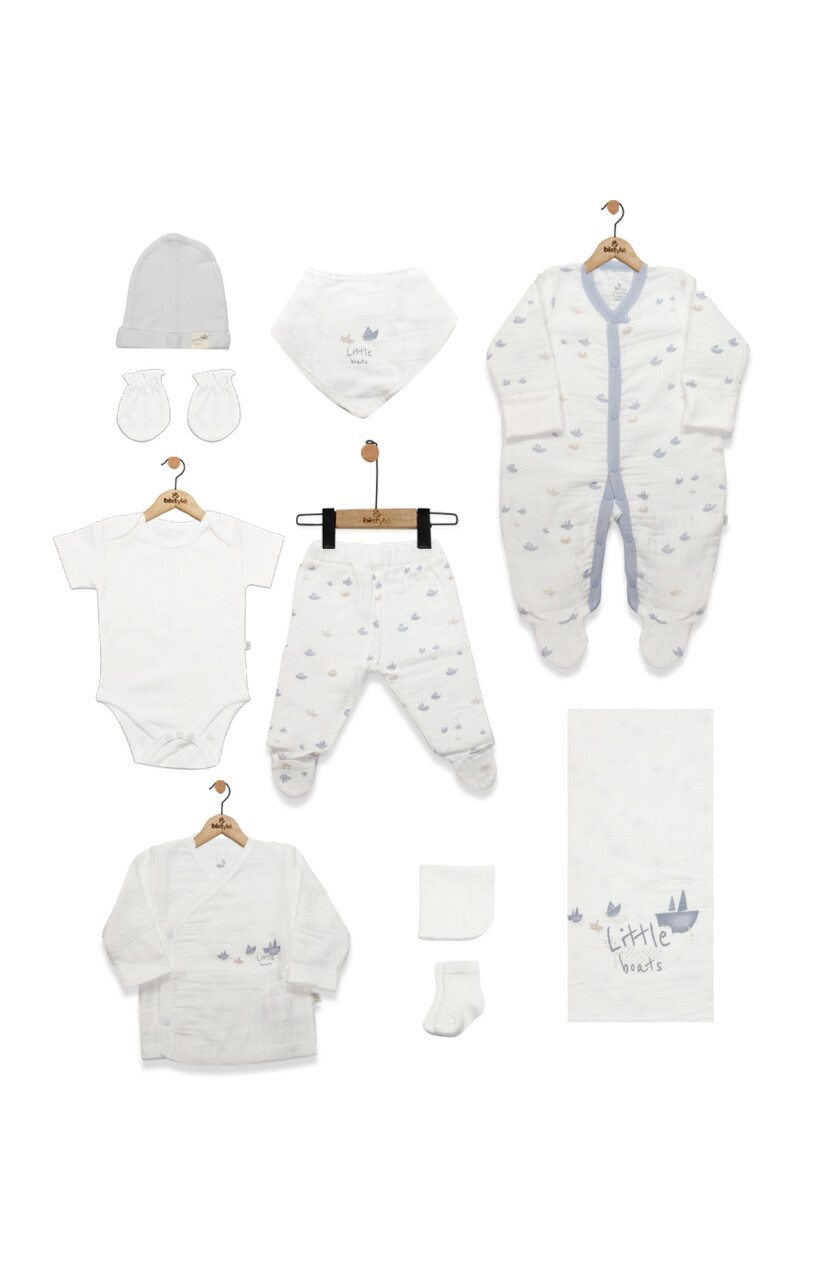 Bistyle 10lu Hastane Çıkışı Müslin Little Boats 11121 Ekru - 1