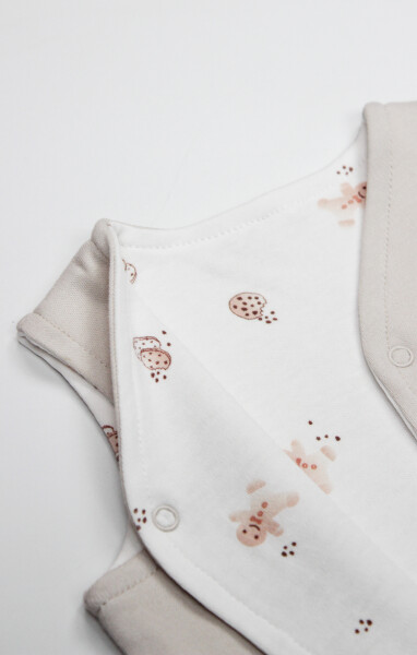 Bistyle Yelek Çift Taraflı Cookies Make Happy 18111 Ekru - 4