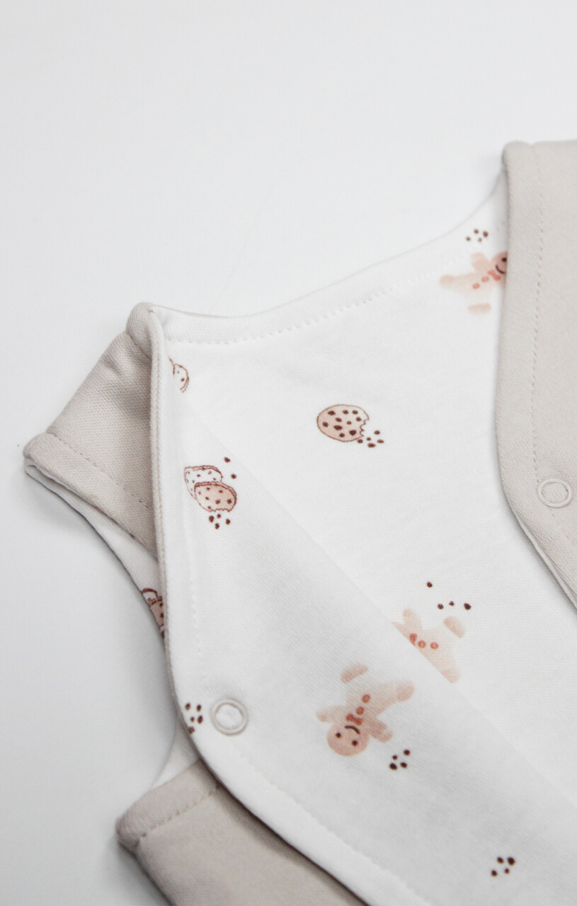 Bistyle Yelek Çift Taraflı Cookies Make Happy 18111 Ekru - 4