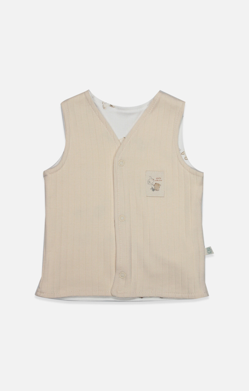 Bistyle Yelek Çift Taraflı With You Family 18113 Bej - 1