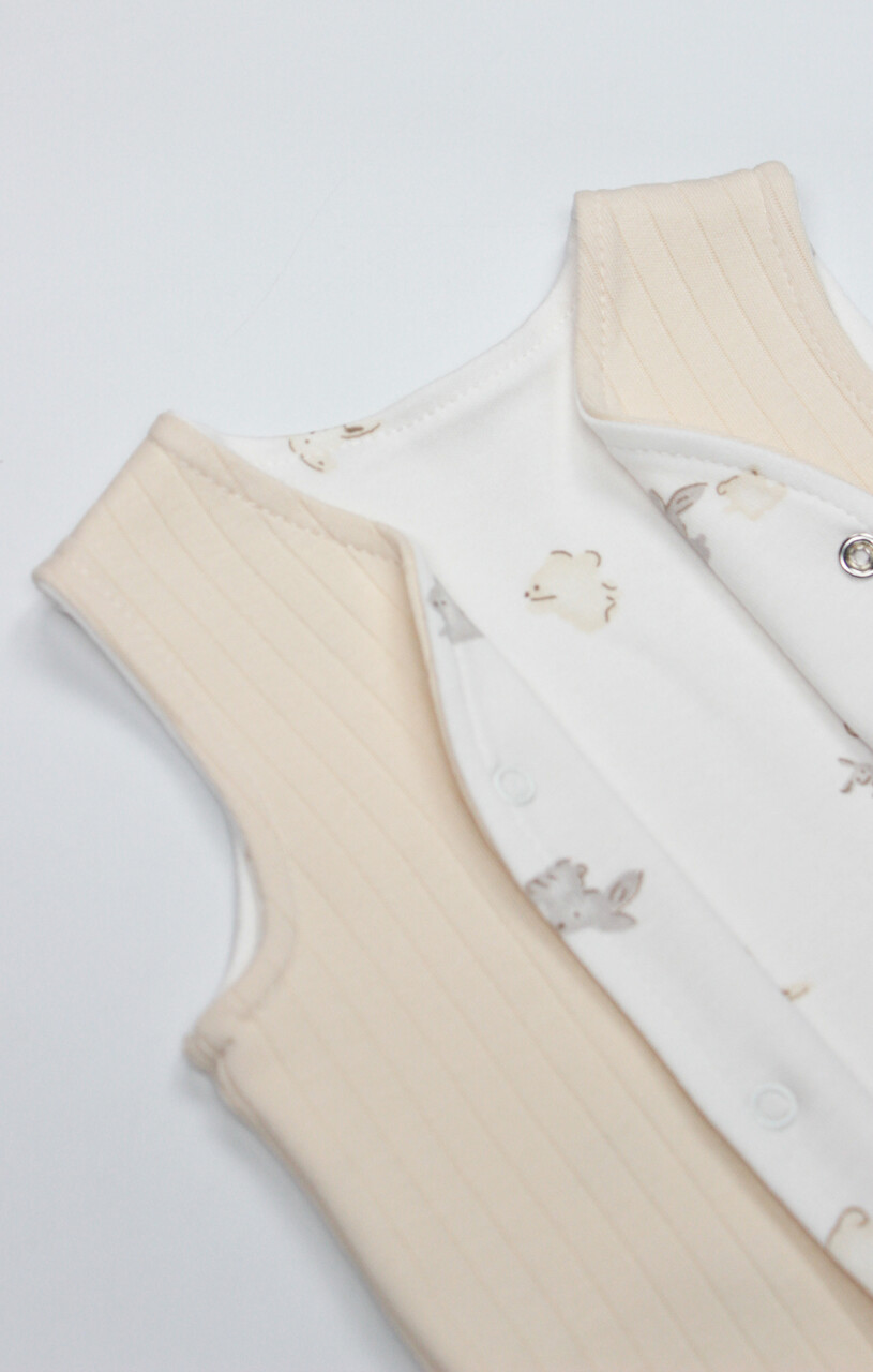 Bistyle Yelek Çift Taraflı With You Family 18113 Bej - 4