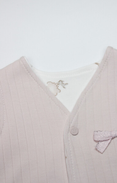 Bistyle Yelek Çift Taraflı Love You Family 18114 Pudra - 2