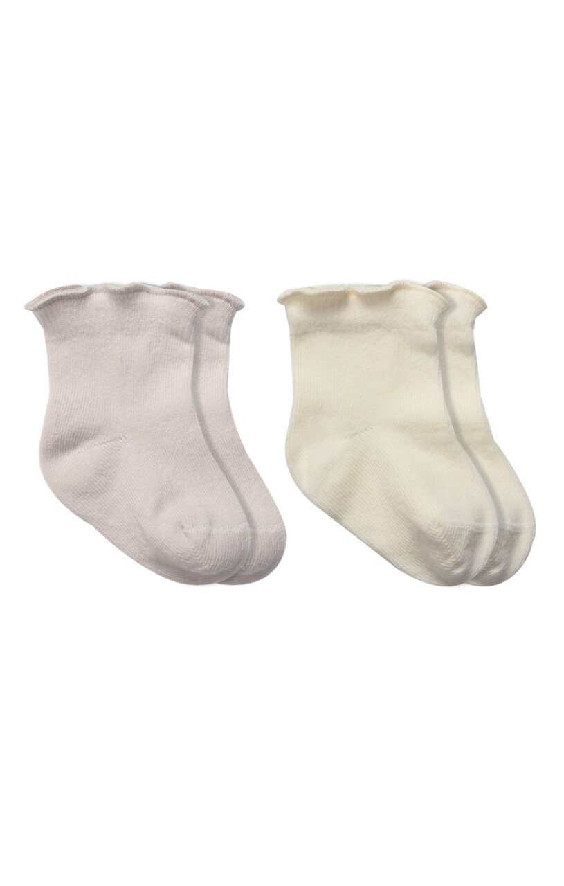 Bistyle Overlok Style Penye Soket Çorap 2li 10153 Taş - 1
