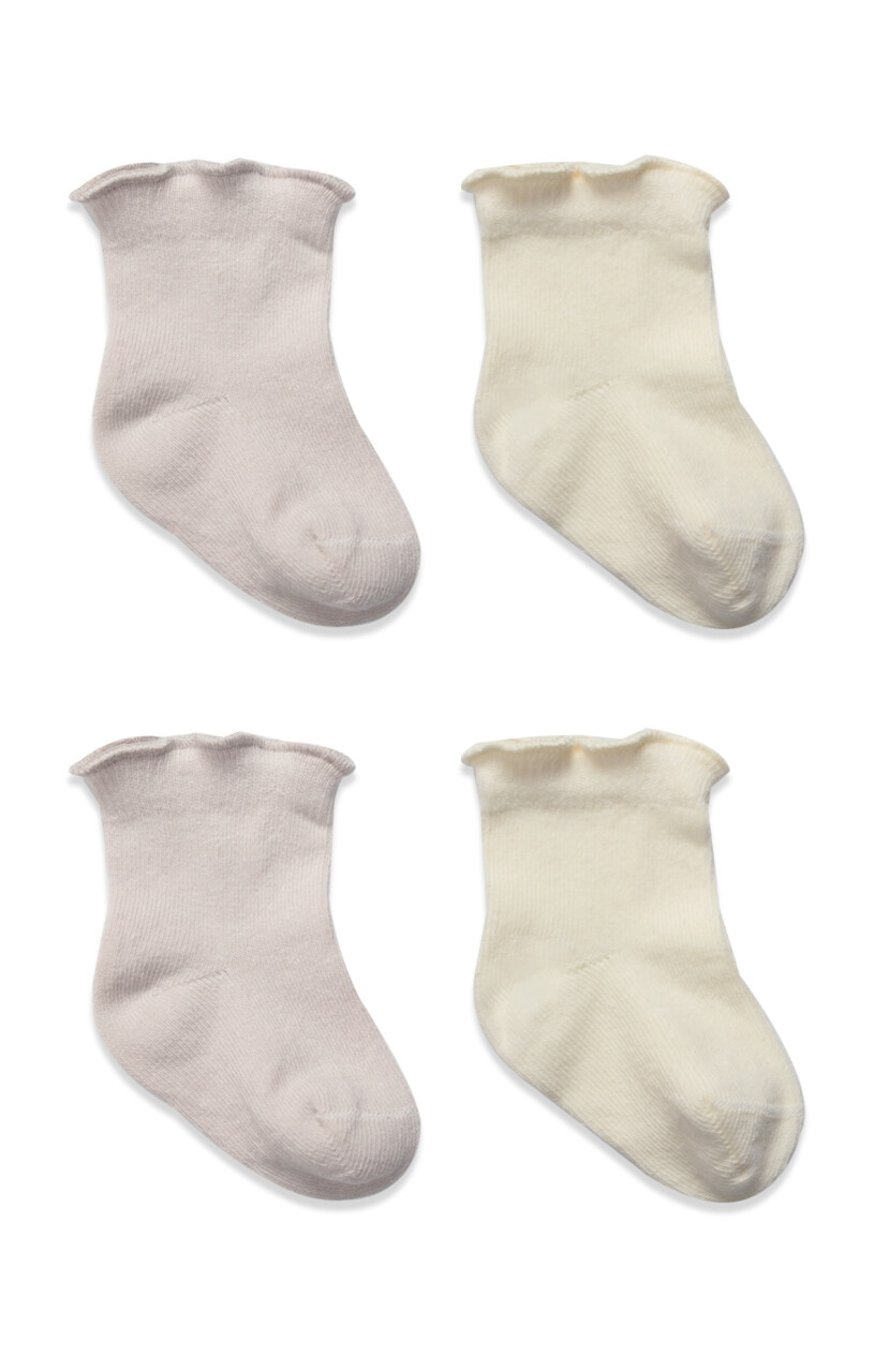 Bistyle Overlok Style Penye Soket Çorap 2li 10153 Taş - 2