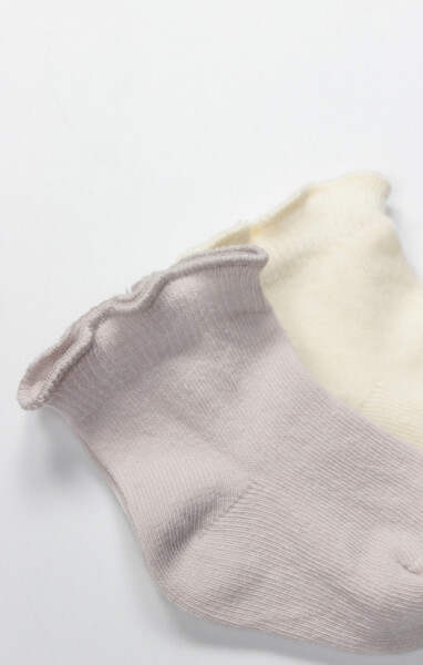 Bistyle Overlok Style Penye Soket Çorap 2li 10153 Taş - 4