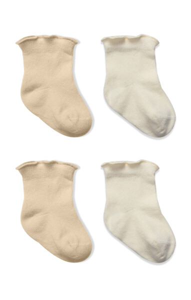 Bistyle Overlok Style Penye Soket Çorap 2li 10153 Bej - 2