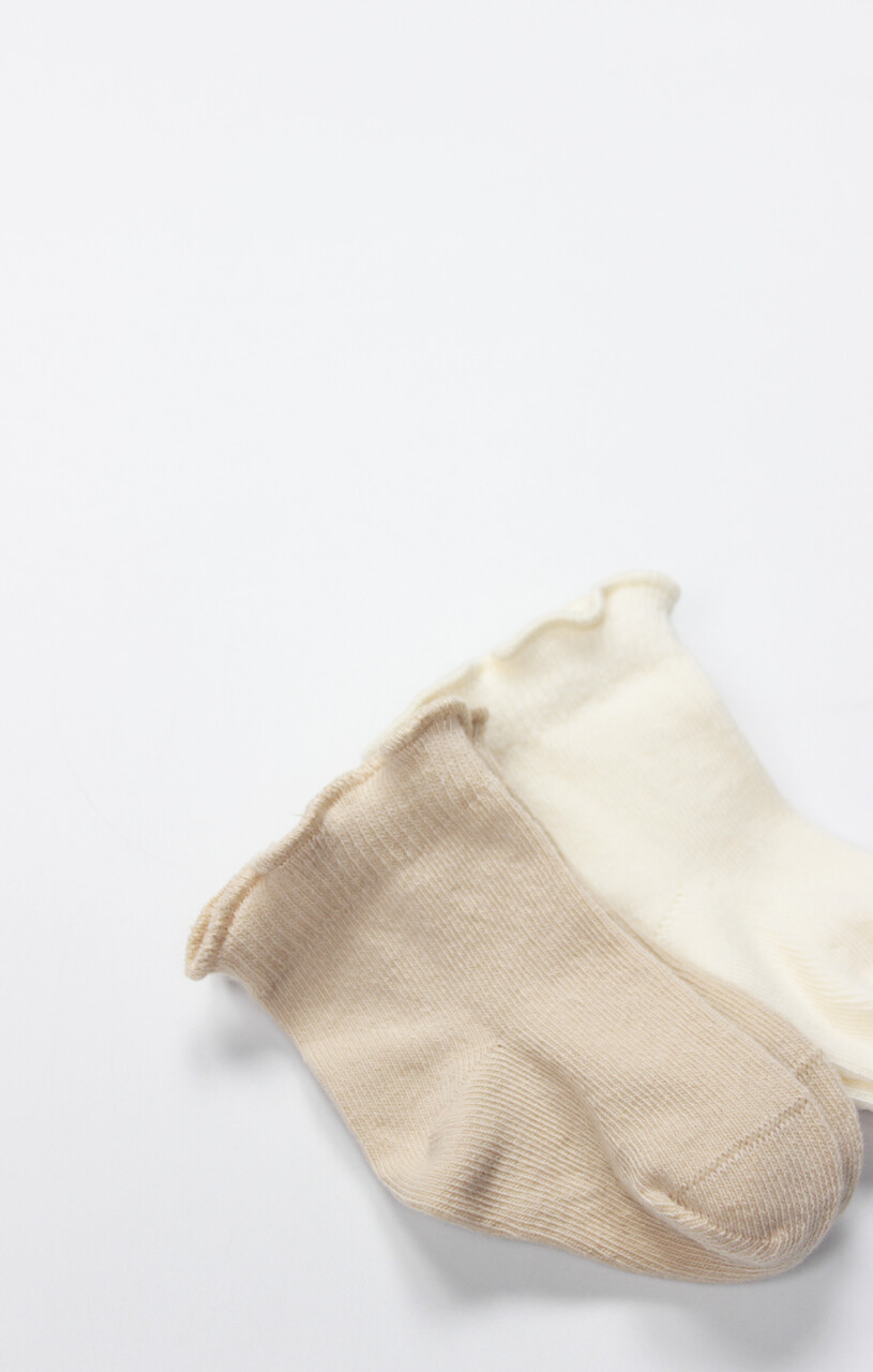 Bistyle Overlok Style Penye Soket Çorap 2li 10153 Bej - 3