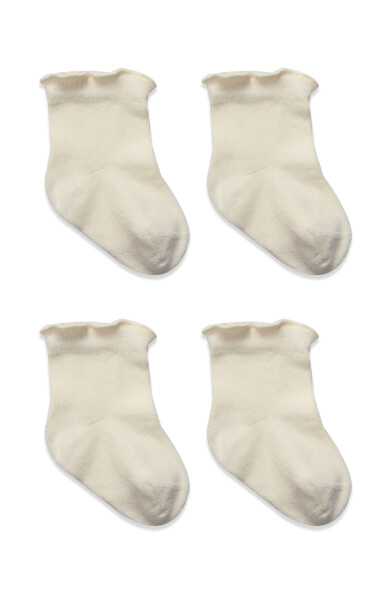 Bistyle Overlok Style Penye Soket Çorap 2li 10153 Naturel - 2