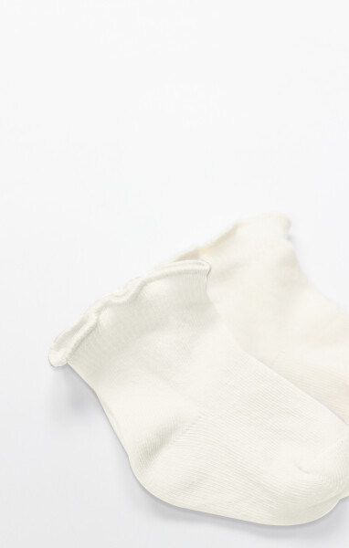 Bistyle Overlok Style Penye Soket Çorap 2li 10153 Ekru - 3