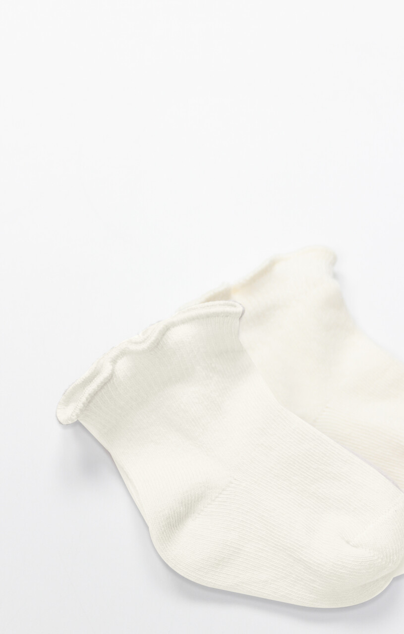 Bistyle Overlok Style Penye Soket Çorap 2li 10153 Ekru - 3