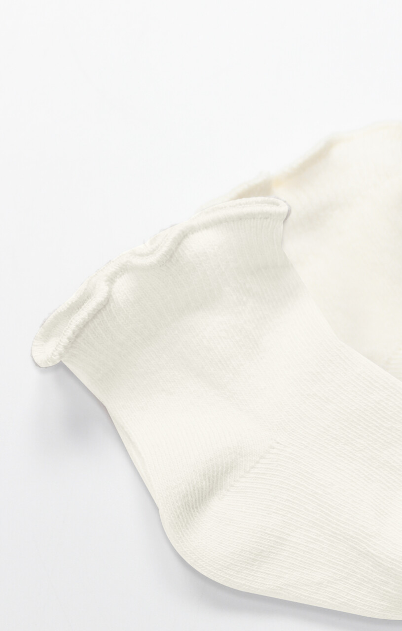 Bistyle Overlok Style Penye Soket Çorap 2li 10153 Ekru - 4