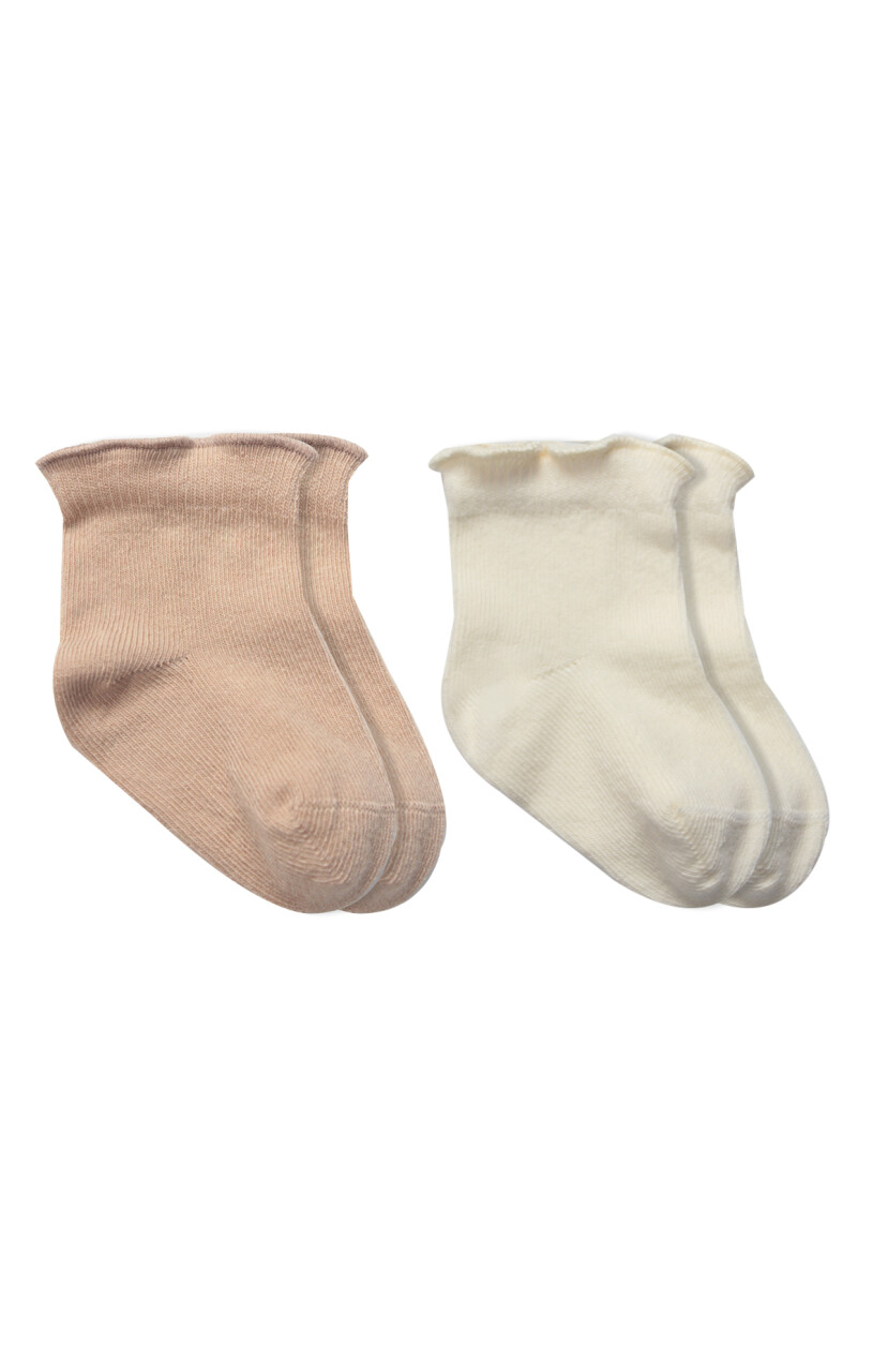 Bistyle Overlok Style Penye Soket Çorap 2li 10153 Kahve - 1