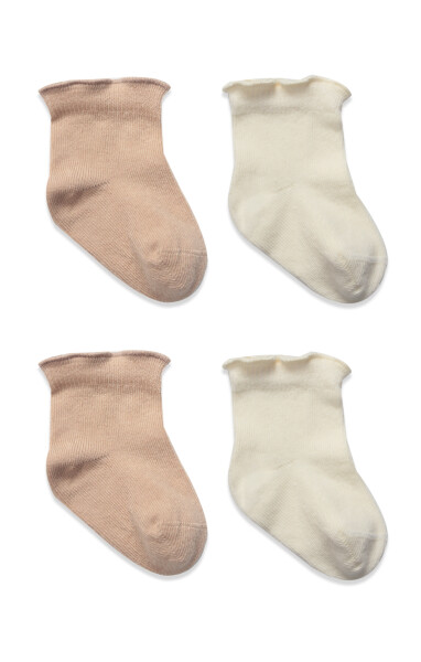 Bistyle Overlok Style Penye Soket Çorap 2li 10153 Kahve - 2