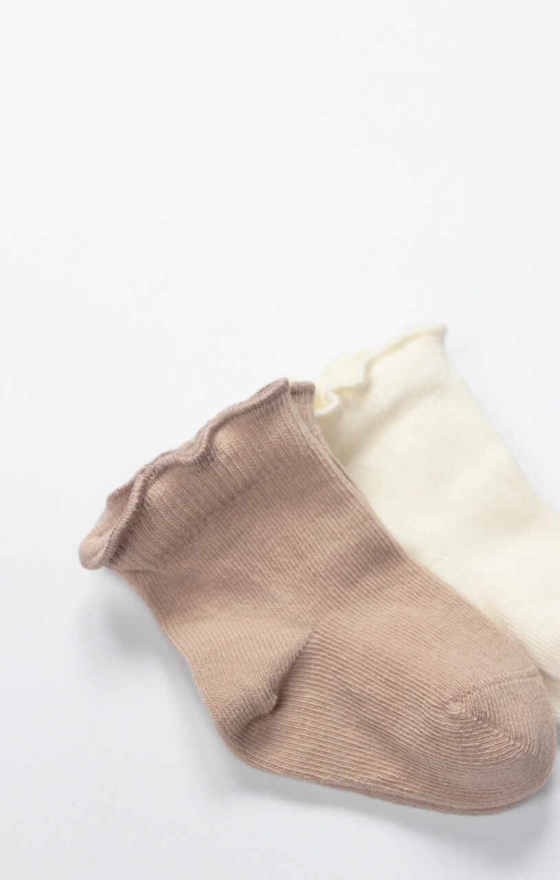 Bistyle Overlok Style Penye Soket Çorap 2li 10153 Kahve - 3