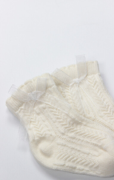 Bistyle Fiyonklu Penye Soket Çorap 2li 10150 Naturel - 3