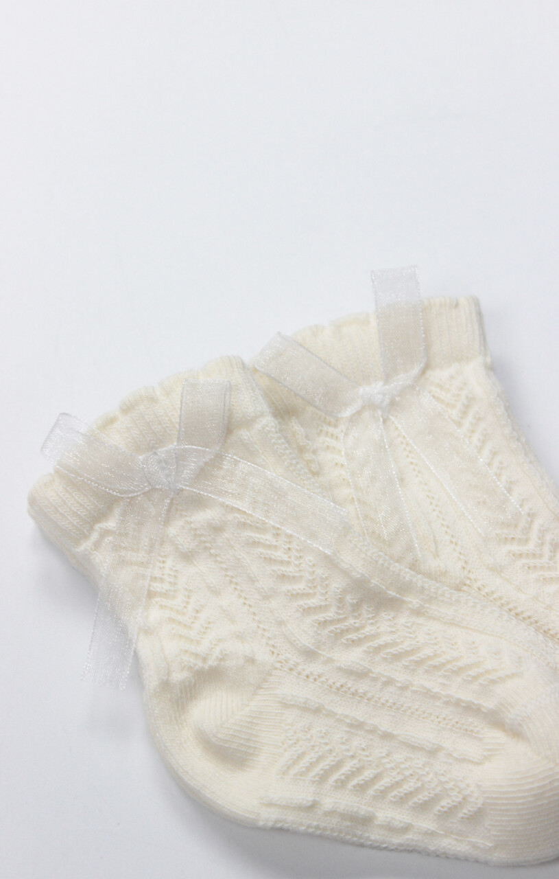 Bistyle Fiyonklu Penye Soket Çorap 2li 10150 Naturel - 3