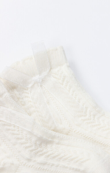 Bistyle Fiyonklu Penye Soket Çorap 2li 10150 Ekru - 4