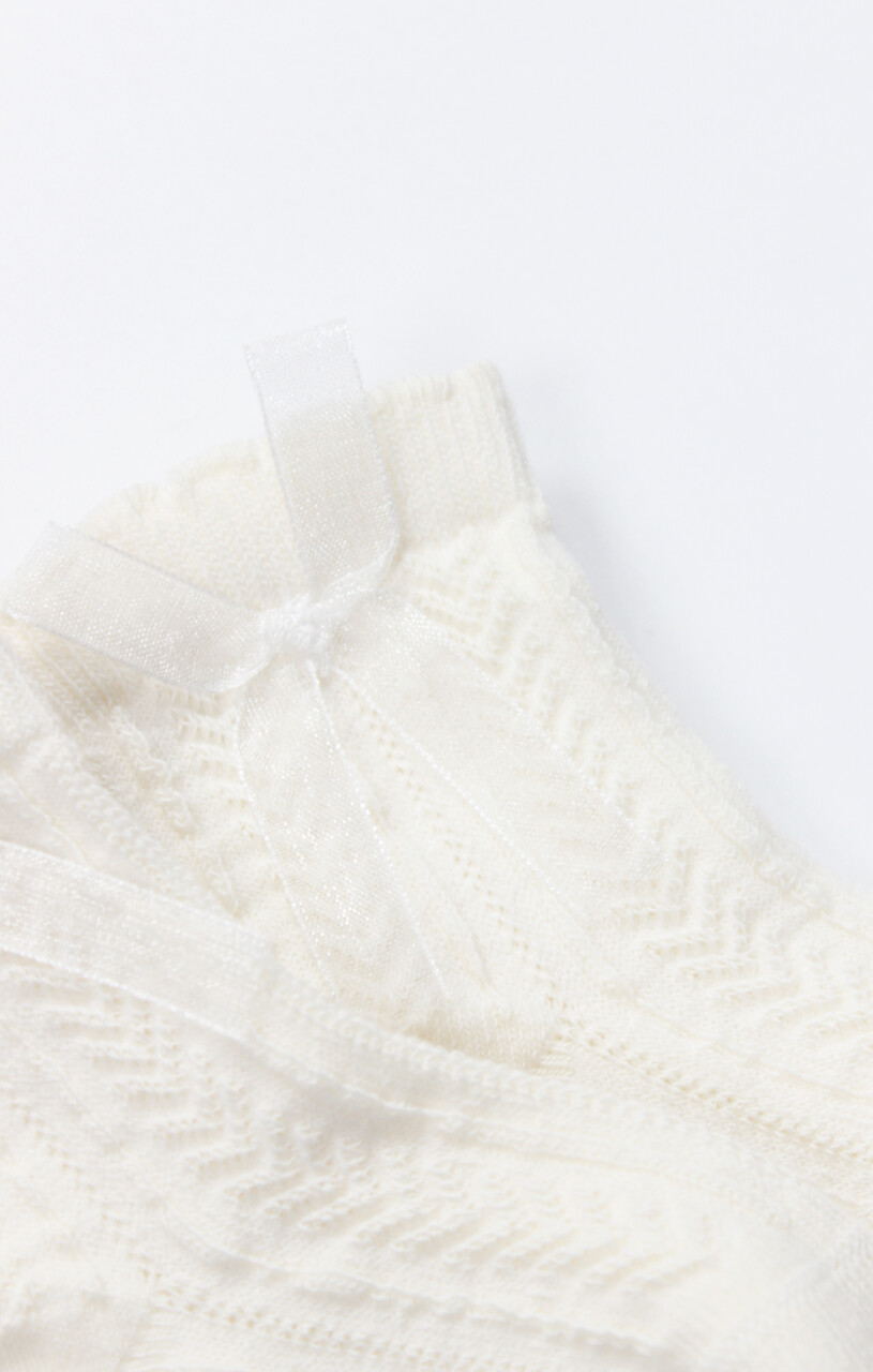 Bistyle Fiyonklu Penye Soket Çorap 2li 10150 Ekru - 4
