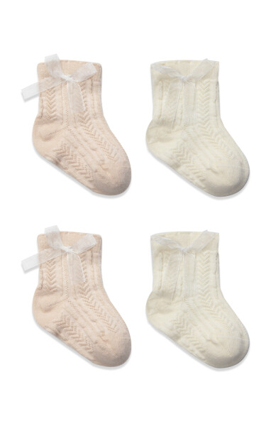 Bistyle Fiyonklu Penye Soket Çorap 2li 10149 Somon - 2