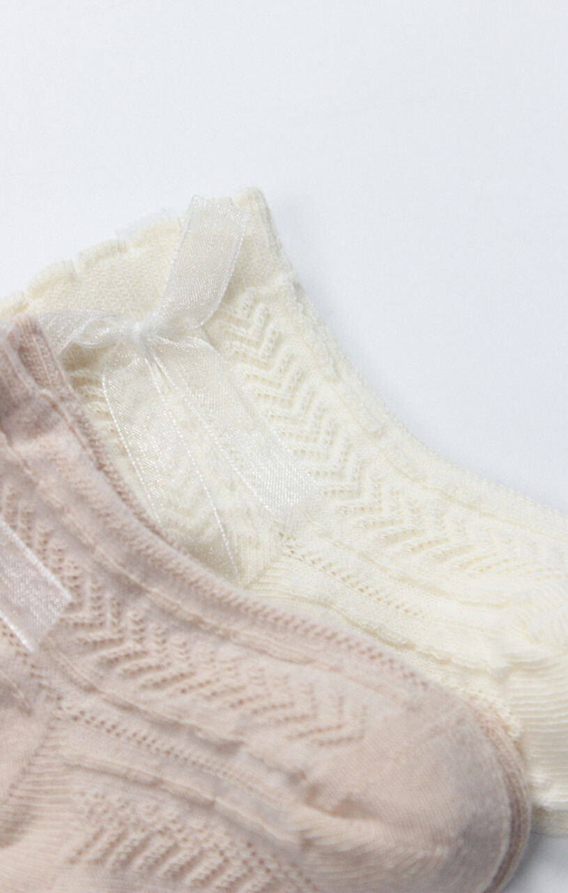 Bistyle Fiyonklu Penye Soket Çorap 2li 10149 Somon - 4