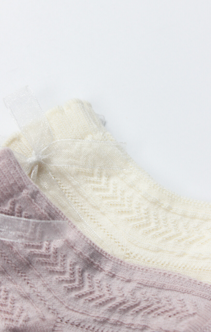 Bistyle Fiyonklu Penye Soket Çorap 2li 10149 Lila - 4