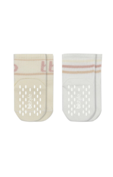 Bistyle Penye Kaymaz Soket Çorap 2li 10144 Pudra Ekru - Bistyle