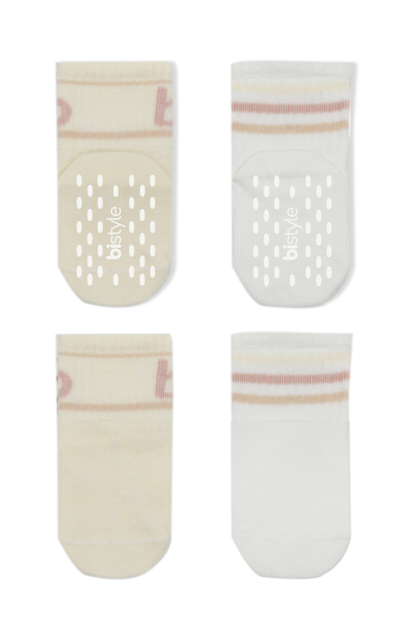 Bistyle Penye Kaymaz Soket Çorap 2li 10144 Pudra Ekru - 2