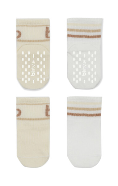 Bistyle Penye Kaymaz Soket Çorap 2li 10144 Bej Ekru - 2