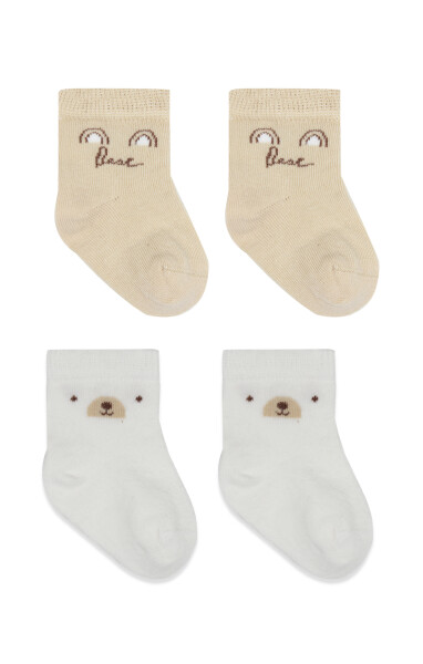 Bistyle So Bear Penye Soket Çorap 2li 10142 Bej Ekru - 2