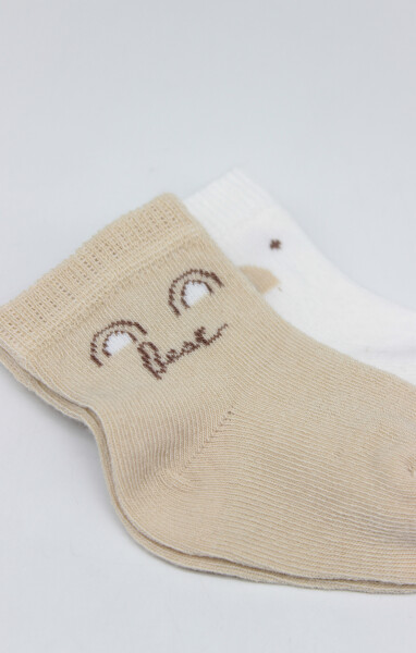 Bistyle So Bear Penye Soket Çorap 2li 10142 Bej Ekru - 3