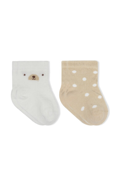 Bistyle So Bear Penye Soket Çorap 2li 10142 Ekru Bej - Bistyle