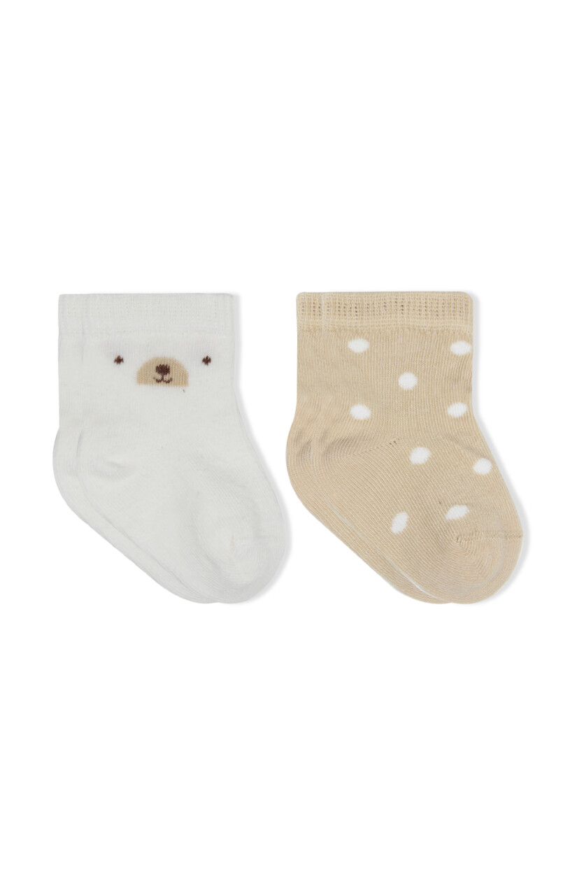 Bistyle So Bear Penye Soket Çorap 2li 10142 Ekru Bej - 1