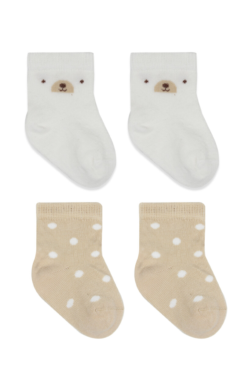 Bistyle So Bear Penye Soket Çorap 2li 10142 Ekru Bej - 2