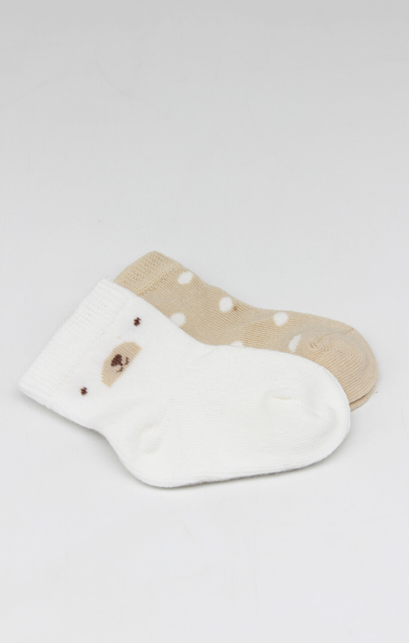 Bistyle So Bear Penye Soket Çorap 2li 10142 Ekru Bej - 3