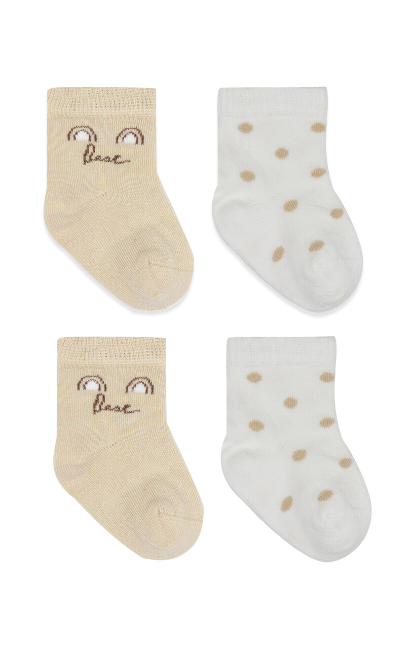 Bistyle So Bear Penye Soket Çorap 2li 10142 Ekru Kahve - 2
