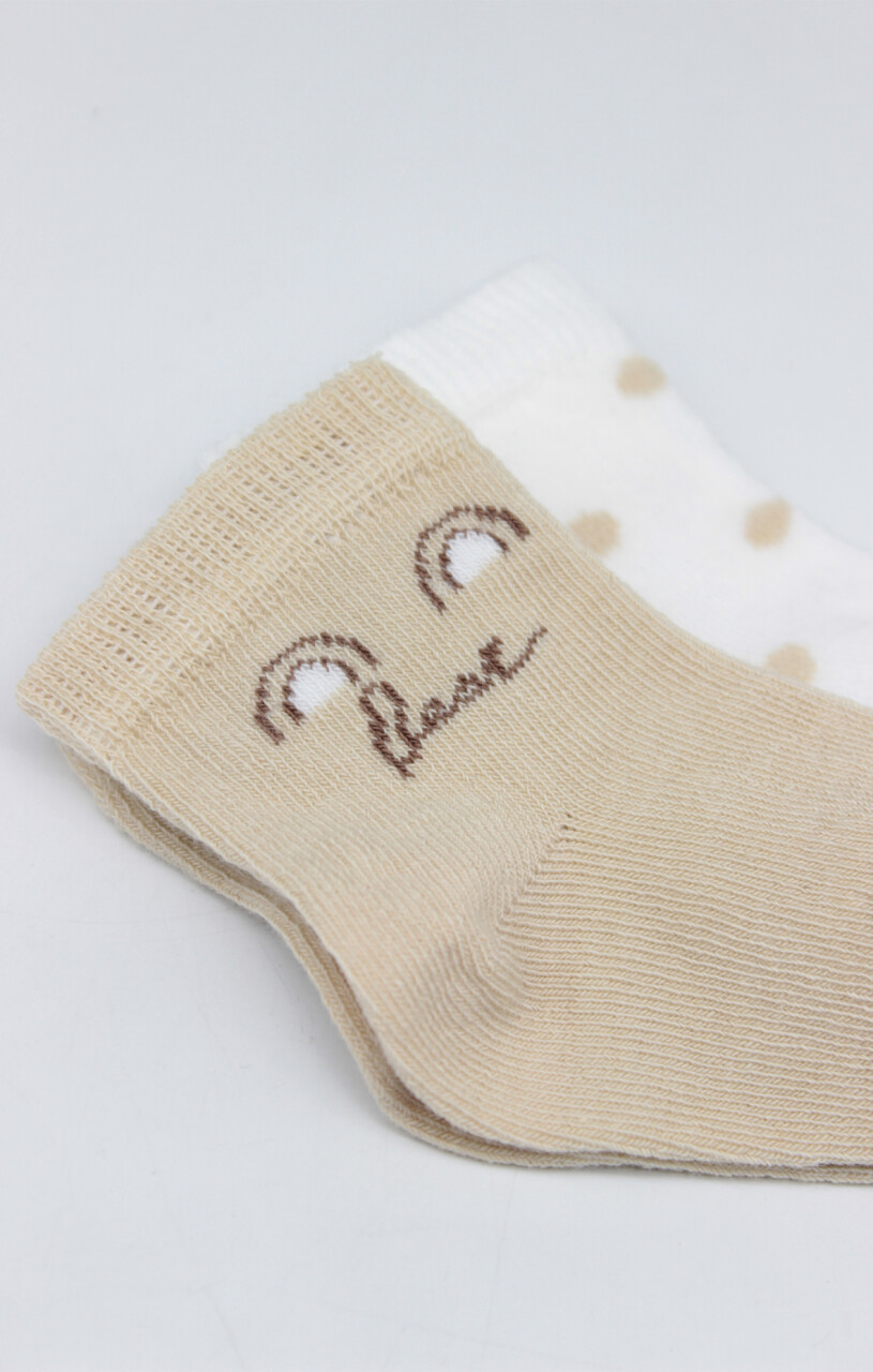 Bistyle So Bear Penye Soket Çorap 2li 10142 Ekru Kahve - 3