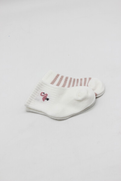 Bistyle Little Girl Penye Soket Çorap 2li 10139 Ekru Lila - 2