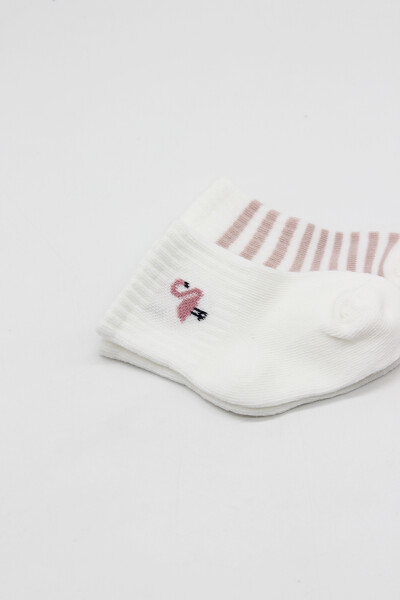 Bistyle Little Girl Penye Soket Çorap 2li 10139 Ekru Lila - 3