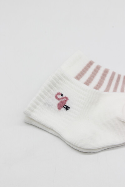 Bistyle Little Girl Penye Soket Çorap 2li 10139 Ekru Lila - 4