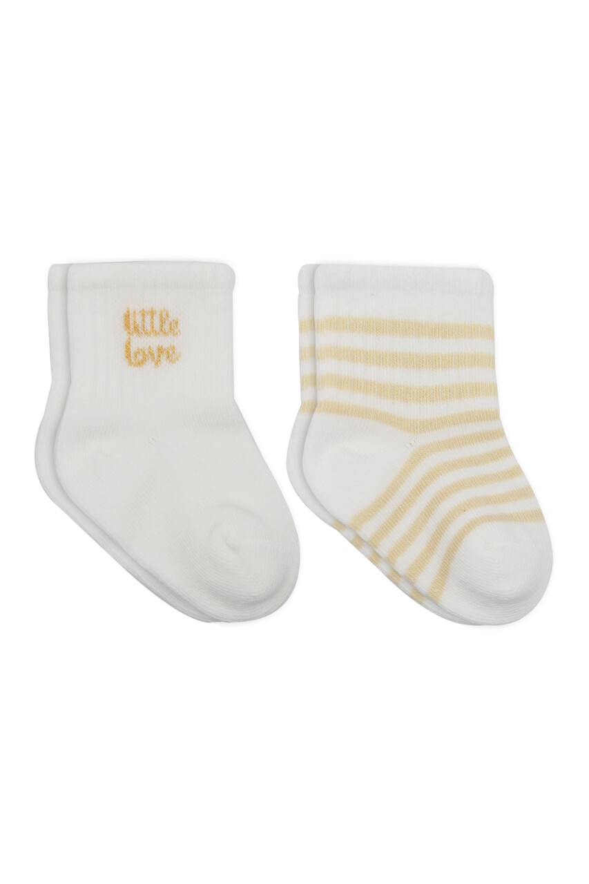Bistyle Little Girl Penye Soket Çorap 2li 10139 Ekru Somon - 1