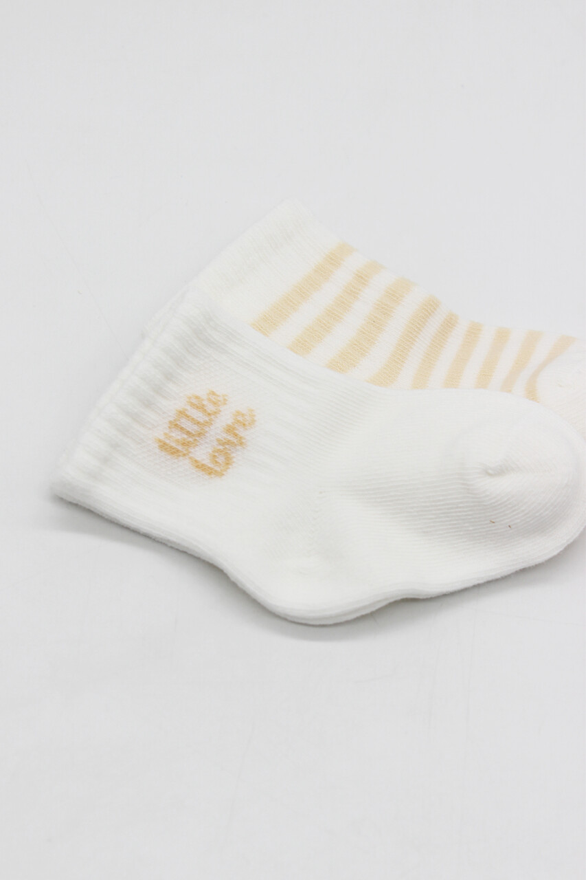 Bistyle Little Girl Penye Soket Çorap 2li 10139 Ekru Somon - 3
