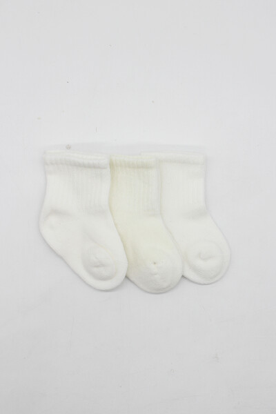 Bistyle 3lü Penye Soket Çorap 10132 Ekru - 2