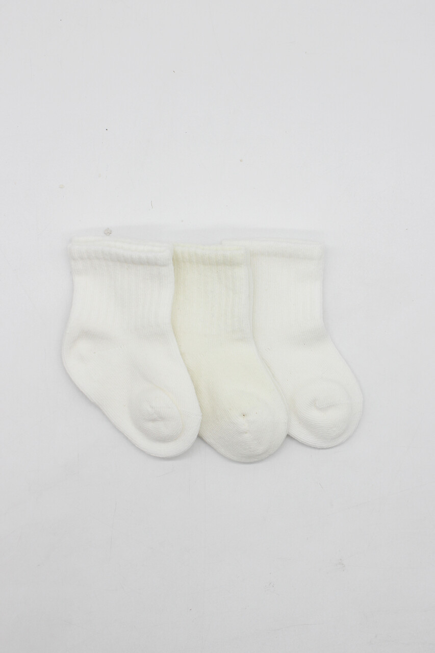 Bistyle 3lü Penye Soket Çorap 10132 Ekru - 2